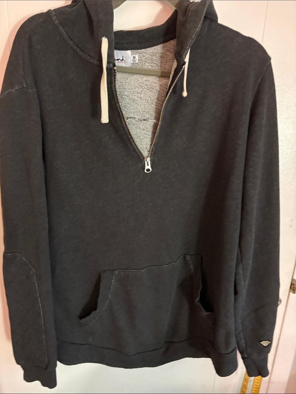 Men's Diamond Supply Company. Quarter-Zip Hooded Sweatshirt - Charcoal